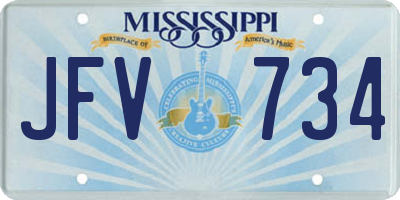 MS license plate JFV734