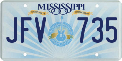 MS license plate JFV735