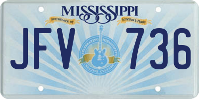 MS license plate JFV736