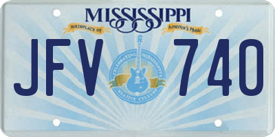 MS license plate JFV740