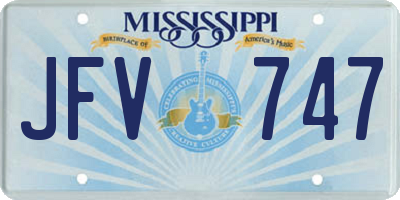 MS license plate JFV747