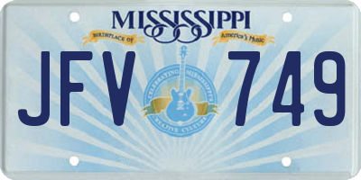 MS license plate JFV749