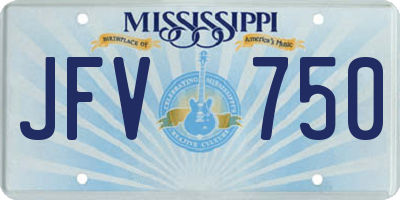 MS license plate JFV750