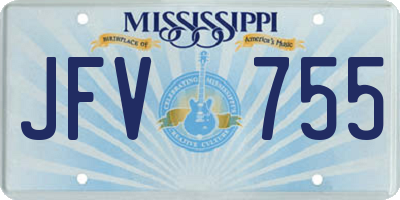 MS license plate JFV755