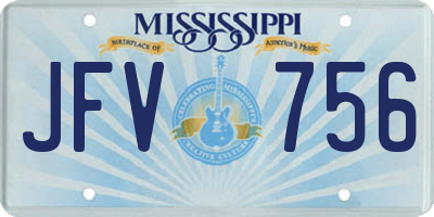 MS license plate JFV756