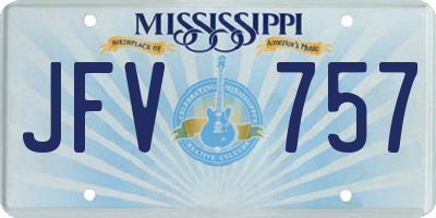 MS license plate JFV757