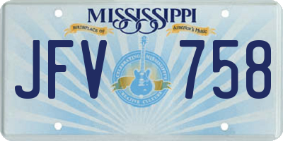 MS license plate JFV758