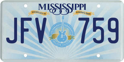 MS license plate JFV759