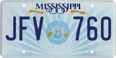 MS license plate JFV760
