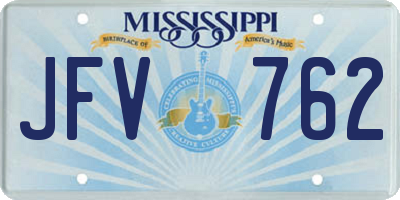 MS license plate JFV762