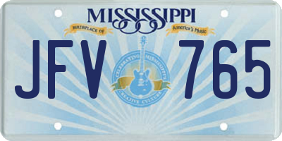 MS license plate JFV765