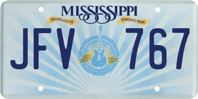 MS license plate JFV767