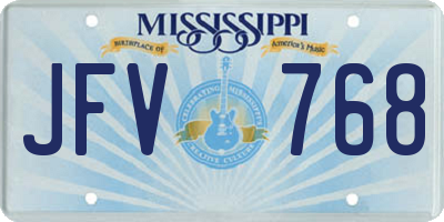 MS license plate JFV768