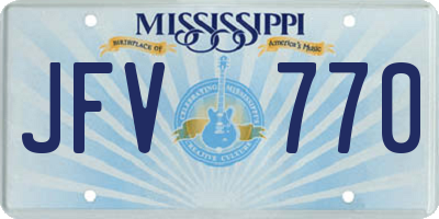MS license plate JFV770