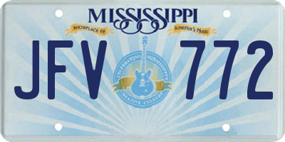 MS license plate JFV772