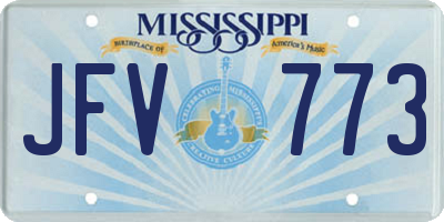 MS license plate JFV773