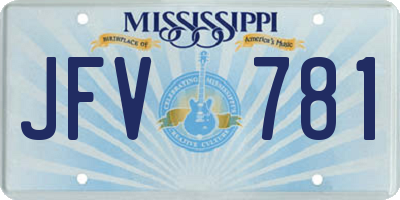 MS license plate JFV781