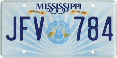 MS license plate JFV784