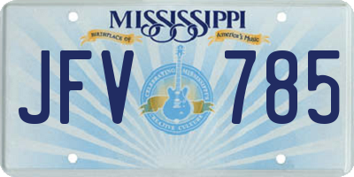 MS license plate JFV785