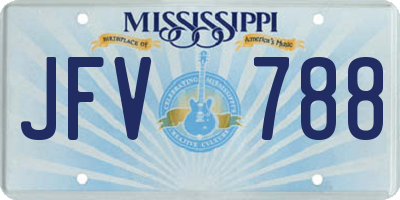 MS license plate JFV788