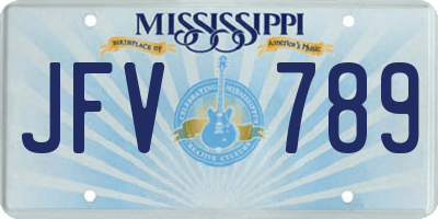 MS license plate JFV789