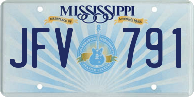 MS license plate JFV791