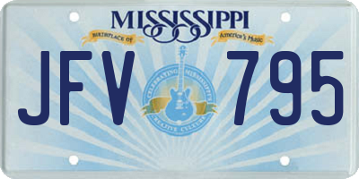 MS license plate JFV795