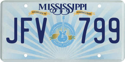 MS license plate JFV799