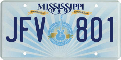 MS license plate JFV801