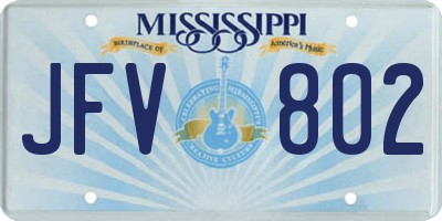 MS license plate JFV802