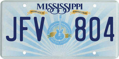 MS license plate JFV804