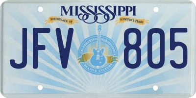 MS license plate JFV805