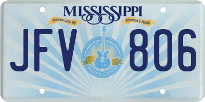 MS license plate JFV806
