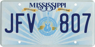 MS license plate JFV807