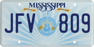 MS license plate JFV809