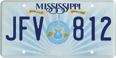 MS license plate JFV812