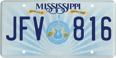 MS license plate JFV816