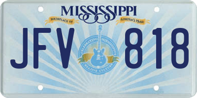 MS license plate JFV818