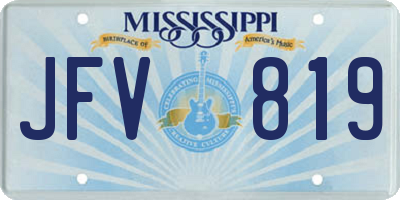 MS license plate JFV819