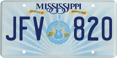 MS license plate JFV820