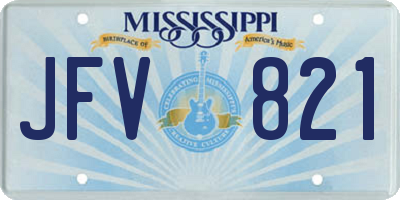 MS license plate JFV821