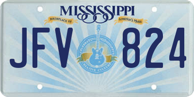 MS license plate JFV824