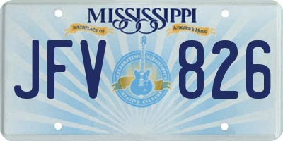 MS license plate JFV826