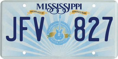 MS license plate JFV827