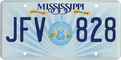 MS license plate JFV828