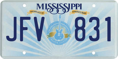 MS license plate JFV831