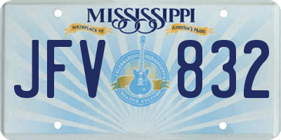 MS license plate JFV832