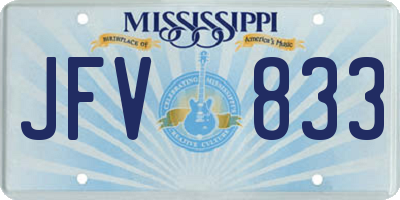 MS license plate JFV833