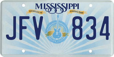 MS license plate JFV834