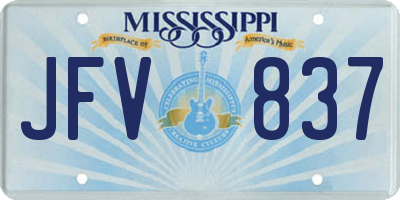MS license plate JFV837